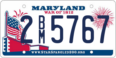 MD license plate 2BM5767