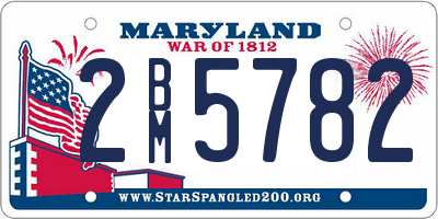 MD license plate 2BM5782