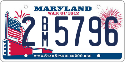 MD license plate 2BM5796