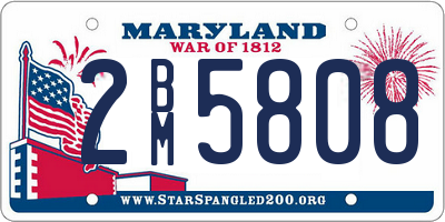 MD license plate 2BM5808