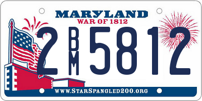 MD license plate 2BM5812