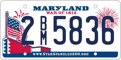 MD license plate 2BM5836