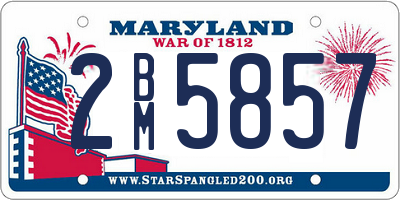 MD license plate 2BM5857