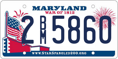 MD license plate 2BM5860