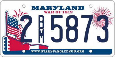 MD license plate 2BM5873