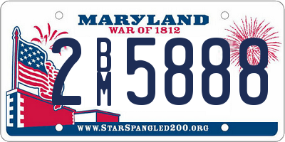 MD license plate 2BM5888