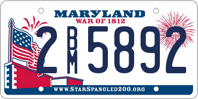 MD license plate 2BM5892