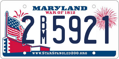 MD license plate 2BM5921