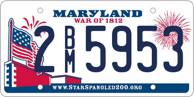 MD license plate 2BM5953
