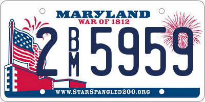MD license plate 2BM5959