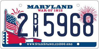 MD license plate 2BM5968
