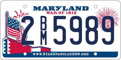 MD license plate 2BM5989