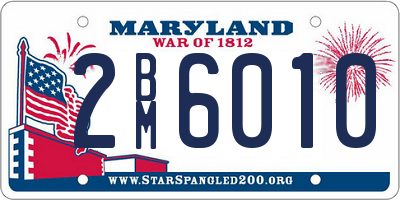 MD license plate 2BM6010