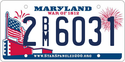 MD license plate 2BM6031