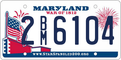 MD license plate 2BM6104