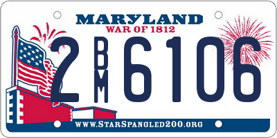 MD license plate 2BM6106