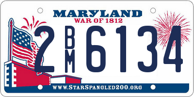 MD license plate 2BM6134
