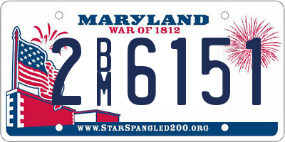 MD license plate 2BM6151