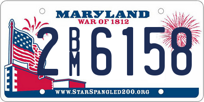 MD license plate 2BM6158