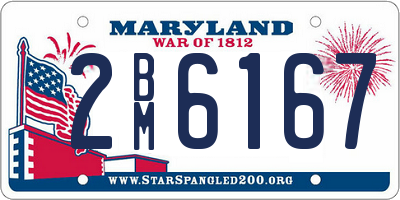 MD license plate 2BM6167