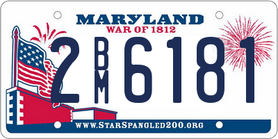 MD license plate 2BM6181