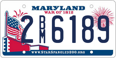MD license plate 2BM6189
