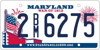 MD license plate 2BM6275