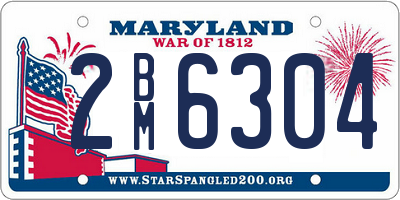 MD license plate 2BM6304