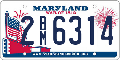 MD license plate 2BM6314