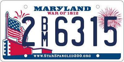 MD license plate 2BM6315