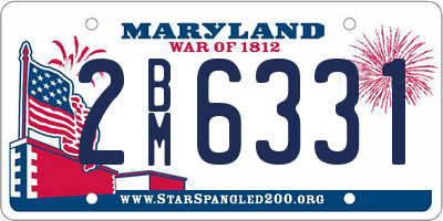 MD license plate 2BM6331