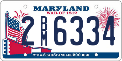 MD license plate 2BM6334