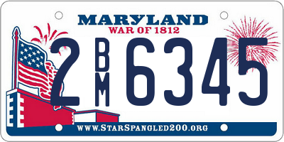 MD license plate 2BM6345