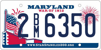 MD license plate 2BM6350