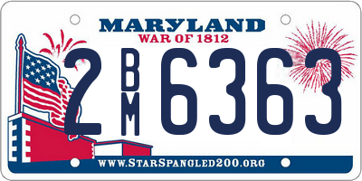 MD license plate 2BM6363