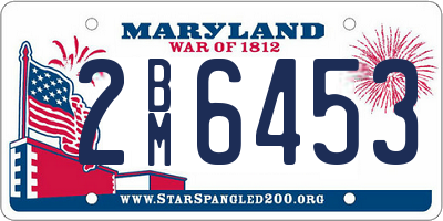 MD license plate 2BM6453