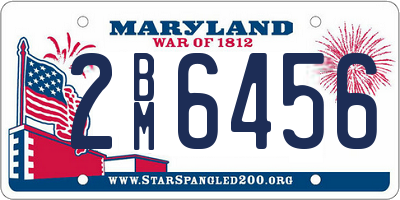 MD license plate 2BM6456