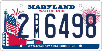 MD license plate 2BM6498