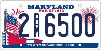MD license plate 2BM6500