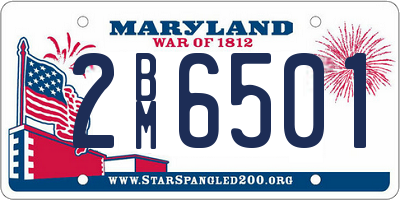 MD license plate 2BM6501