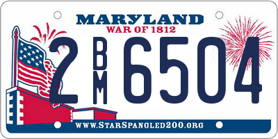 MD license plate 2BM6504