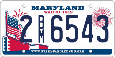 MD license plate 2BM6543