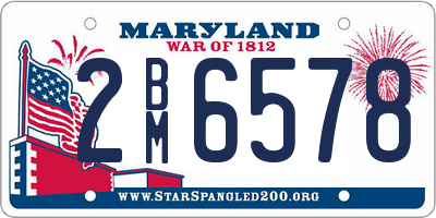 MD license plate 2BM6578