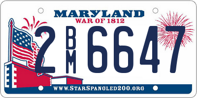 MD license plate 2BM6647