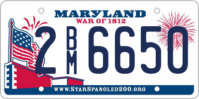 MD license plate 2BM6650