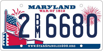 MD license plate 2BM6680