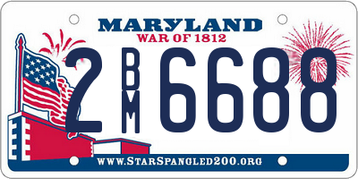 MD license plate 2BM6688