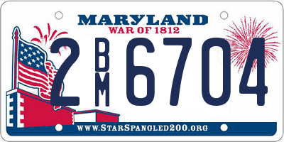 MD license plate 2BM6704