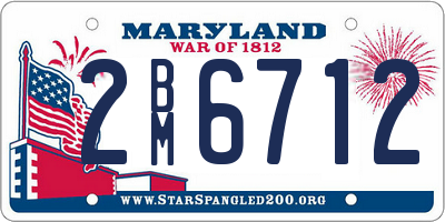 MD license plate 2BM6712
