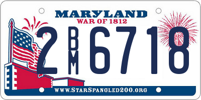 MD license plate 2BM6718